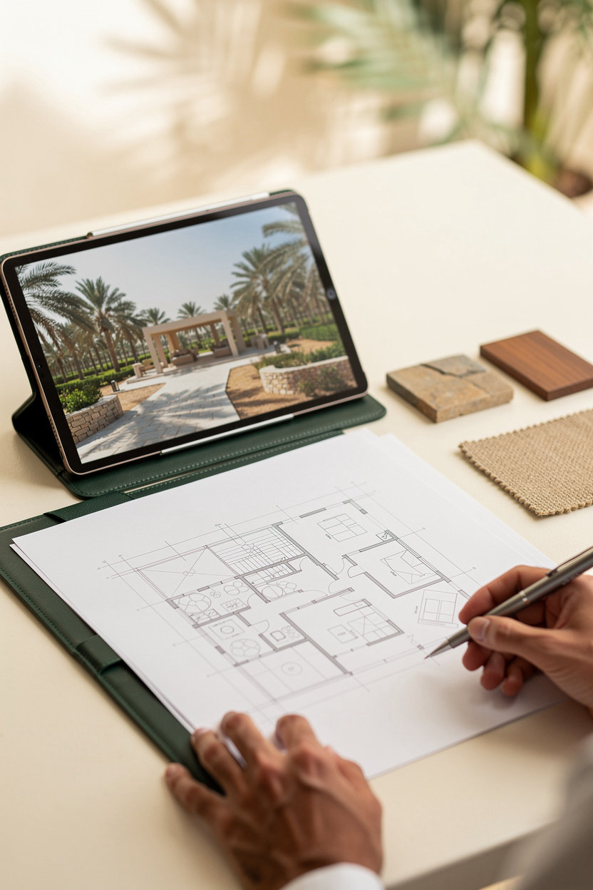 المهندس رياض في المدينة المنورة، جولة فيديو سينمائية وجولة 360 لمزرعة فاخرة تبرز التصميم والخامات والإضاءة